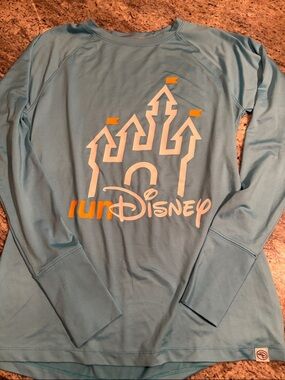 RunDisney Light Blue Long Sleeve Castle Logo Performance Shirt